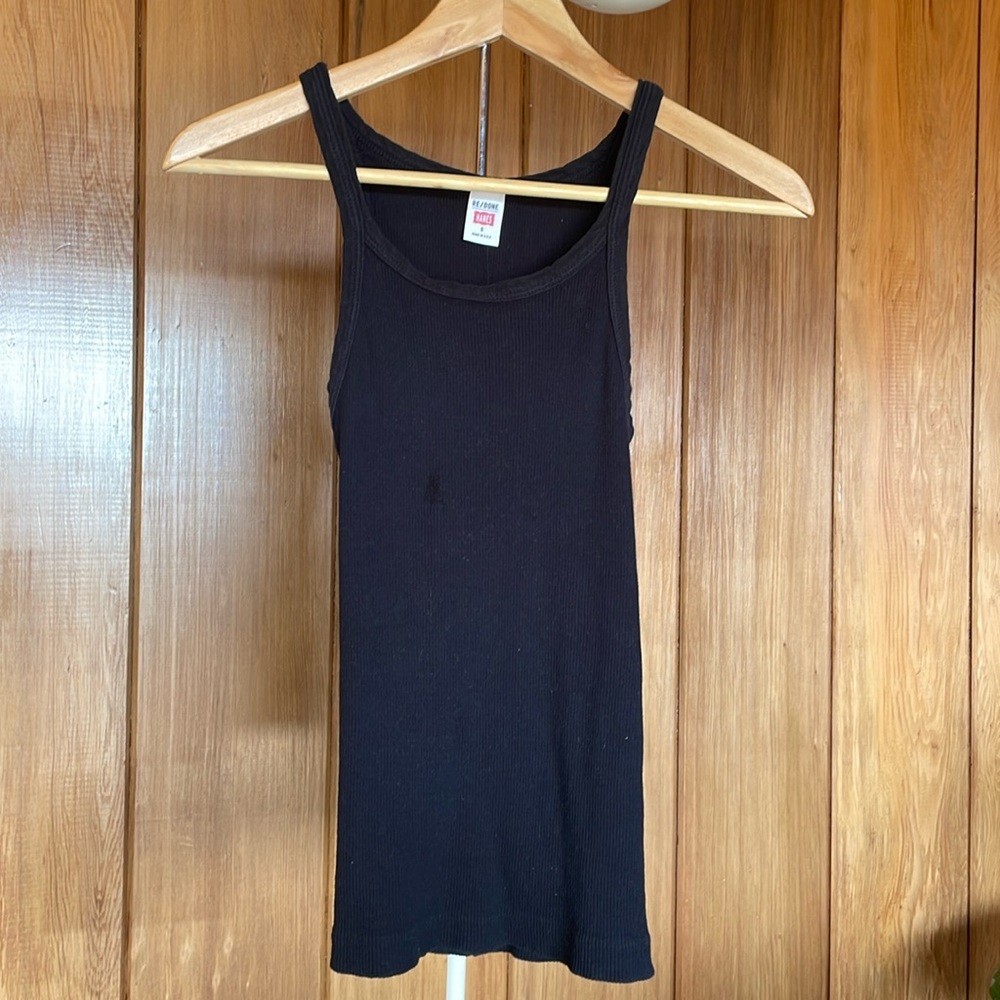 Hanes x RE/DONE Ribbed Tank Size Small Black